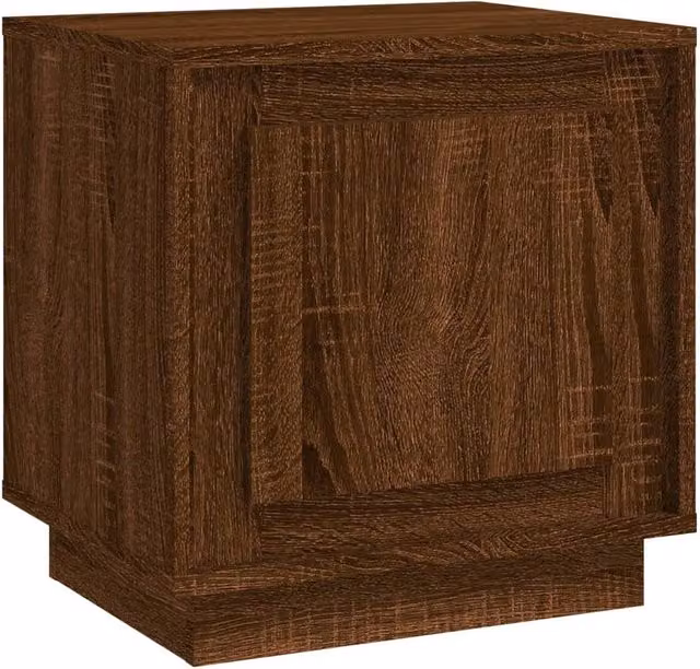 Berkfield Home Modern Bedside Cabinet in Brown Oak, W/D/H: 44 x 35 x 45 cm – 1