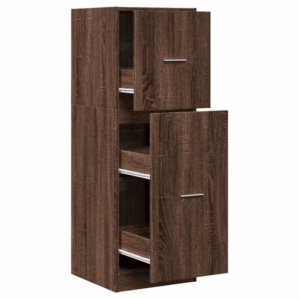 Berkfield Home Apothecary Cabinet in Brown Oak, W/D/H: 40 x 41 x 118 cm – 2