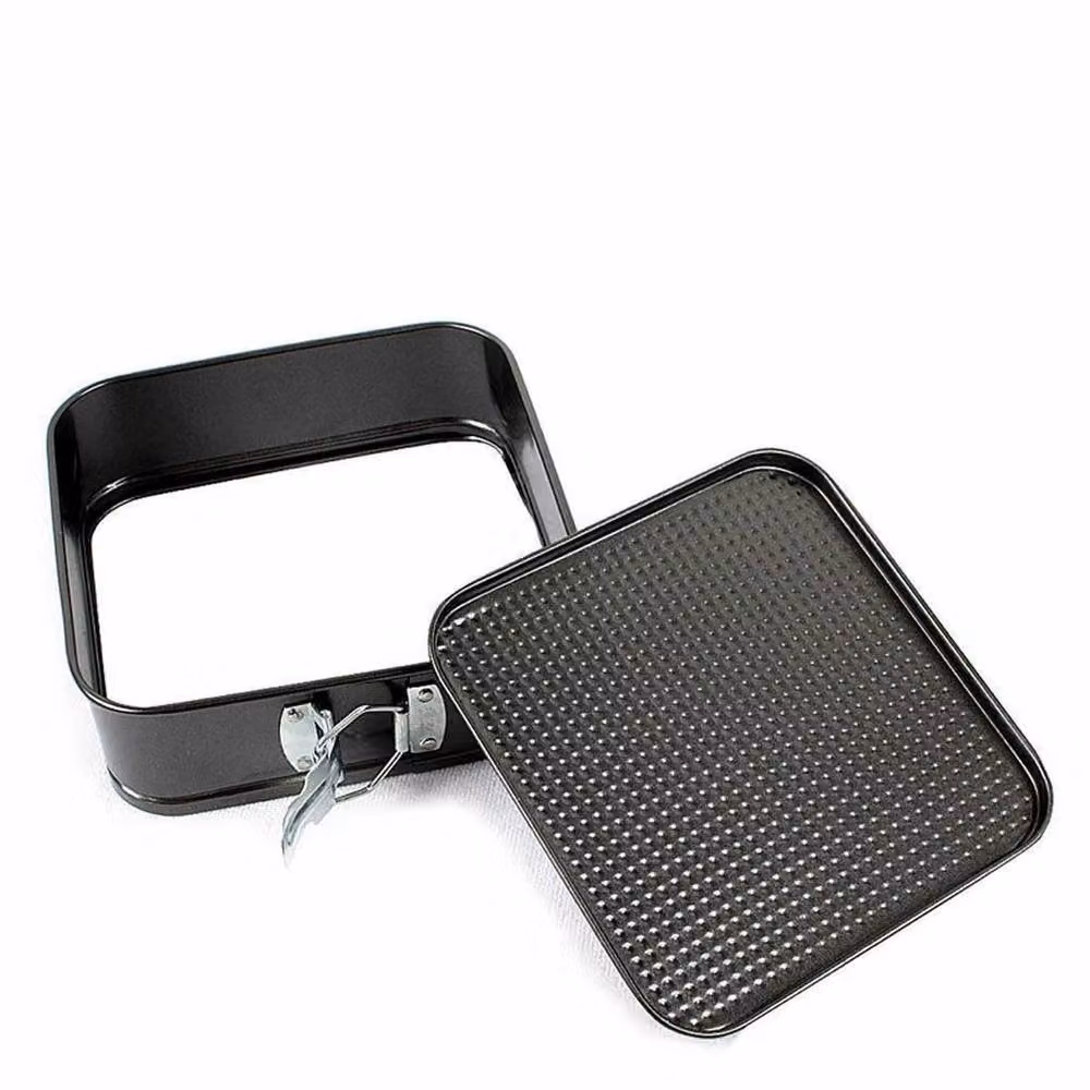 NESTLUNE 5-Piece Non-Stick Square Springform Cake Mould Tins, Black, W/D/H: 100 x 15 x 15 cm – 3