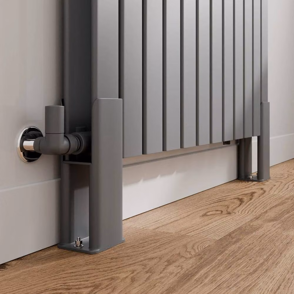 SPETLEK Anthracite Double Bar Legs for Horizontal Flat Radiator in Grey, W: 100 cm, H: 40 cm – 2