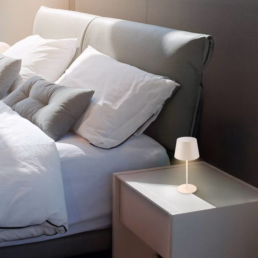 Briloner Rechargeable LED Table Lamp, Dimmable Touch Light in White – 8