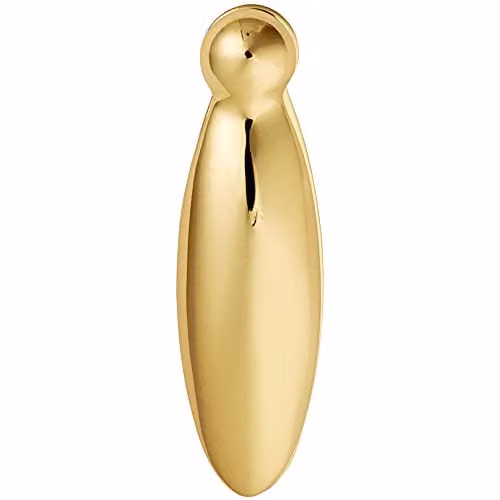 Loops Pear-Drop Shaped Lock Profile Escutcheon Plate in Polished Brass, 60 x 18 mm