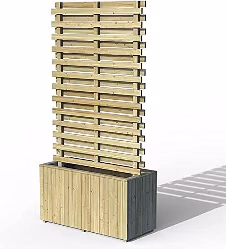 Forest Garden Brown Wood Living Screen Planter with Integral Trellis W: 90 cm, H: 180 cm
