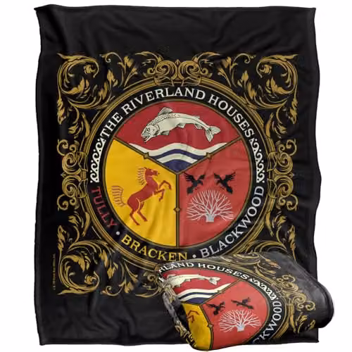 Warner Bros. Game of Thrones Riverland Houses Super Soft Fleece Throw Blanket, Multicolour, W: 127.0 cm x D: 152.4 cm x H: 152.4 cm