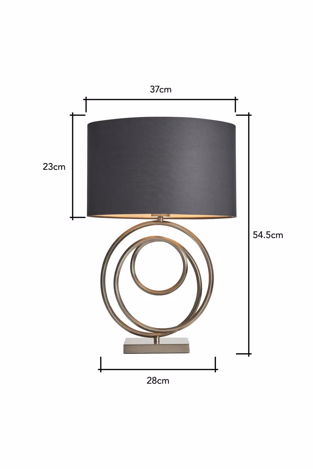 BHS Lighting Saturn Swirl Modern Table Lamp in Silver Metal – 3
