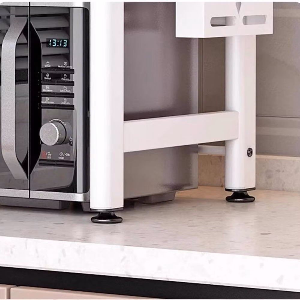 EONLION White 2-Layer Expandable Microwave Oven Rack with Adjustable Shelves, Width: 100 cm – 4