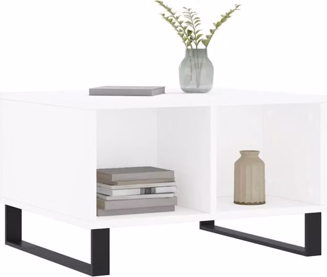 Berkfield Home Modern White Coffee Table W/D/H: 60 x 50 x 36.5 cm