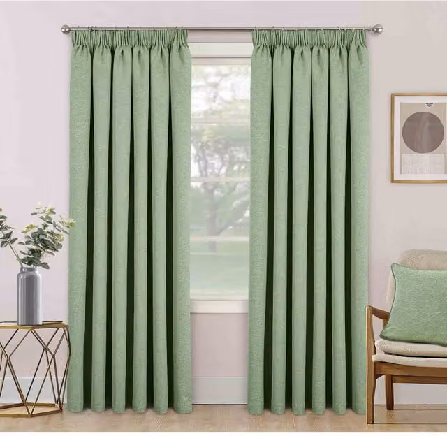 Divante Green Thermal Blackout Curtains, W: 168 cm, H: 229 cm