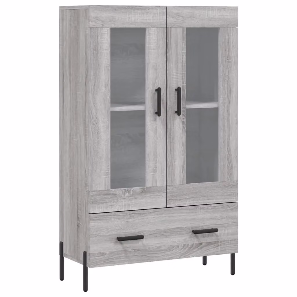 Berkfield Home Grey Sonoma Highboard with Glass Doors, W/D/H: 69.5 x 31 x 115 cm – 2