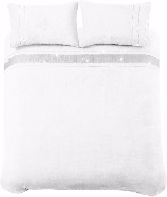 NewEdgeBlinds White Teddy Fleece Plain Duvet Set, 180 x 200 cm