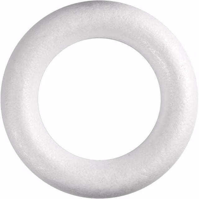 KDMD Half Rounded Wreath in White and Silver, Diameter: 35 cm