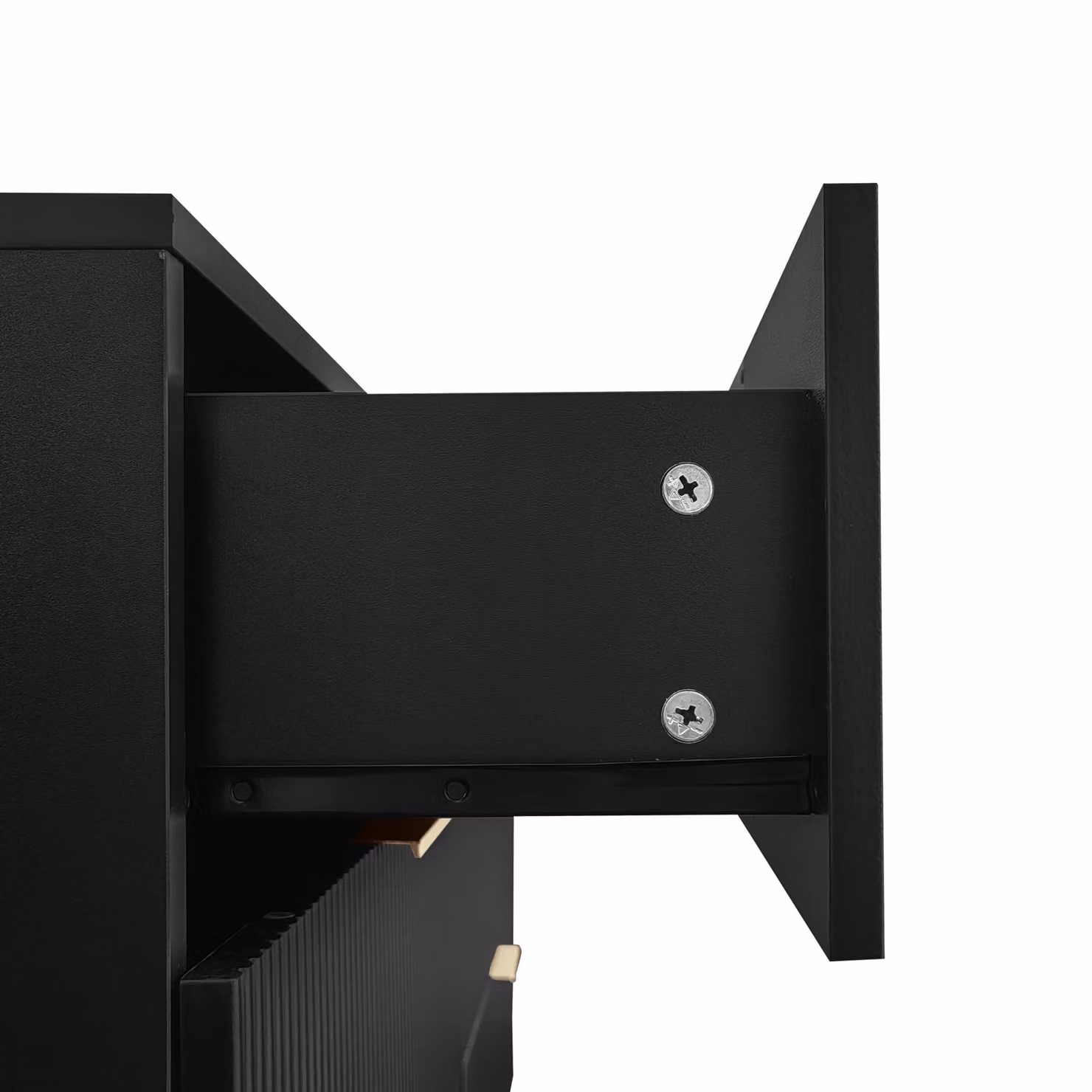 Aosom UK 6-Drawer Minimalist Sideboard with Wave-Textured Front and Metal Handles in Black and Gold, W/D/H: 120 x 40 x 77 cm – 4