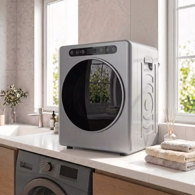 HOMCOM 4kg Portable Vented Countertop Tumble Dryer in Silver
