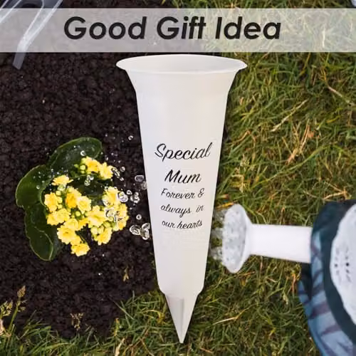 VFM e-Store Memorial Ornament Planter, White, H 32.5 cm x W 10 cm – 5
