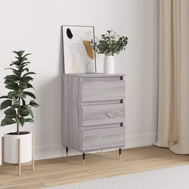 Berkfield Home Grey Sonoma Sideboard in Engineered Wood, W/D/H: 40 x 35 x 70 cm