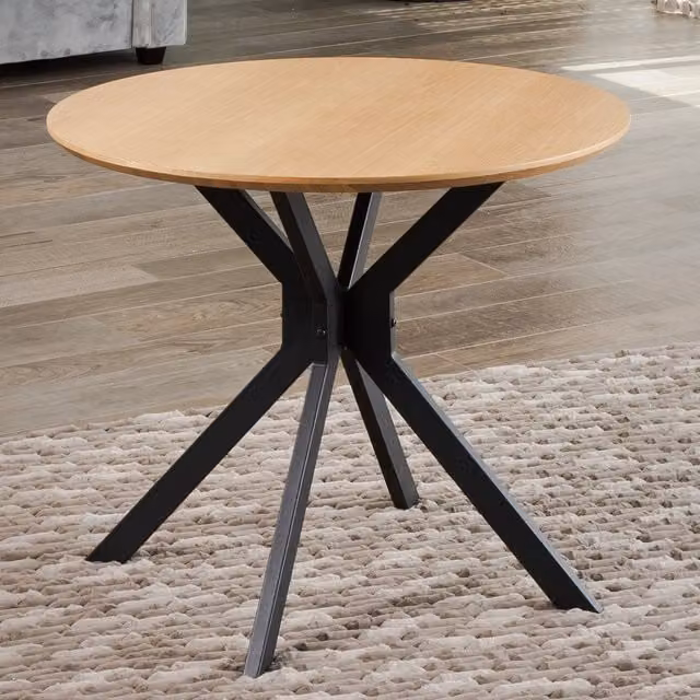 Artemis Home Modern Round Dining Table in Pine, Diameter: 90 cm, Height: 75 cm