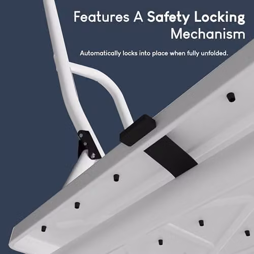 Home Vida 3-Step Heavy Duty Steel Folding Ladder with Safety Rails in White – 5