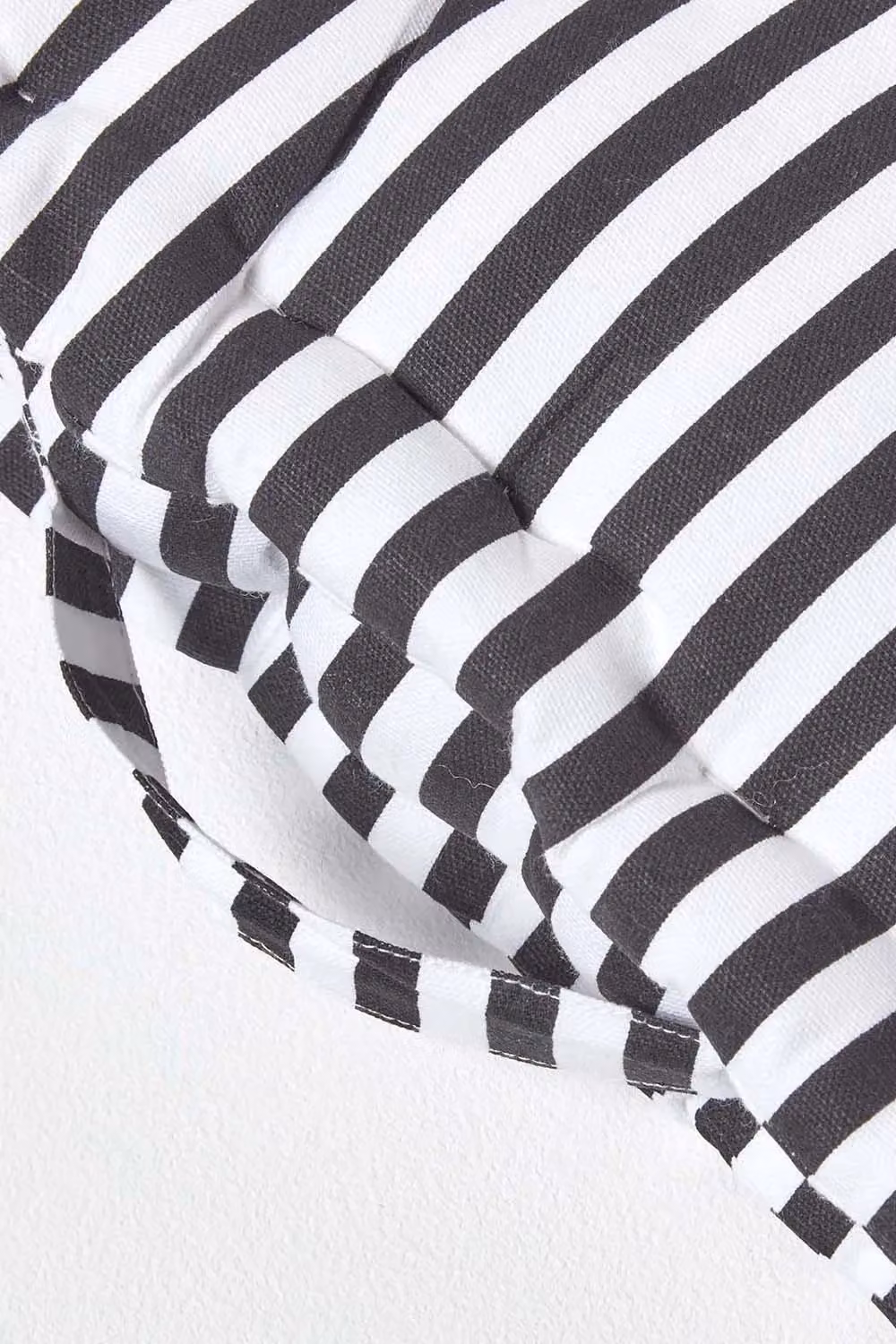 Homescapes Black and White Pin Stripe Cotton Large Square Floor Cushion W/D/H: 50 x 50 x 10 cm – 2