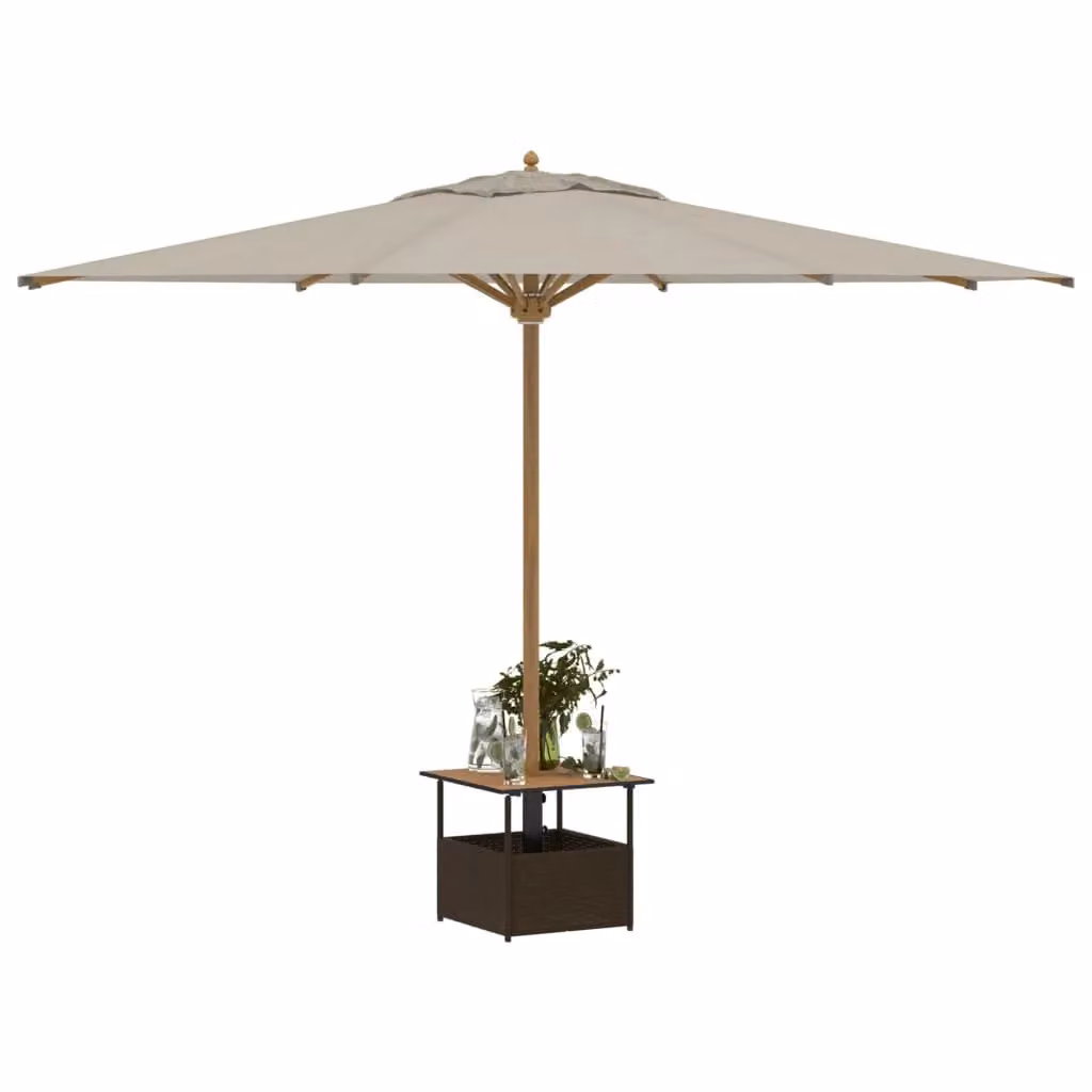 Berkfield Home Brown Acacia Wood Garden Table with Parasol Hole W/D/H: 55 x 55 x 46.5 cm – 4