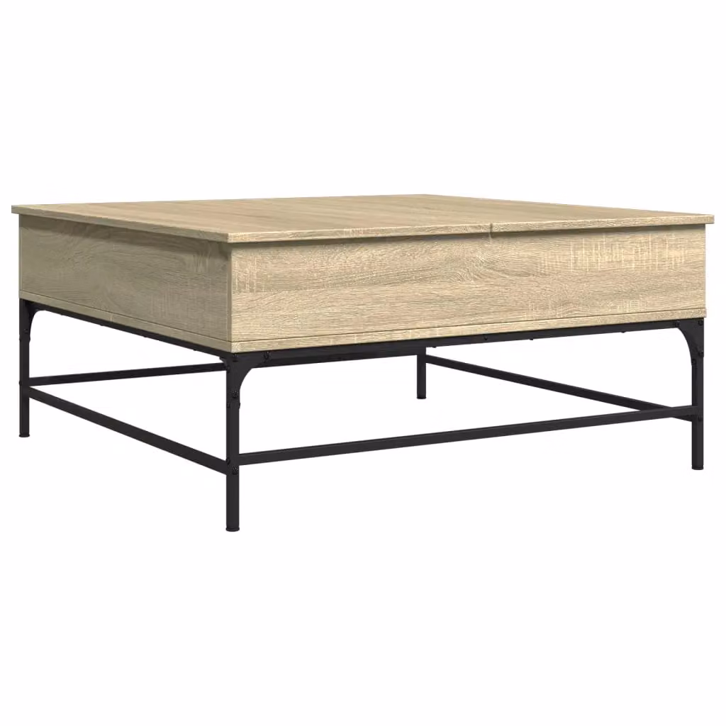 Berkfield Home Sonoma Oak Square Coffee Table in Brown with Lift Mechanism, W/D/H: 95 x 95 x 45 cm – 2