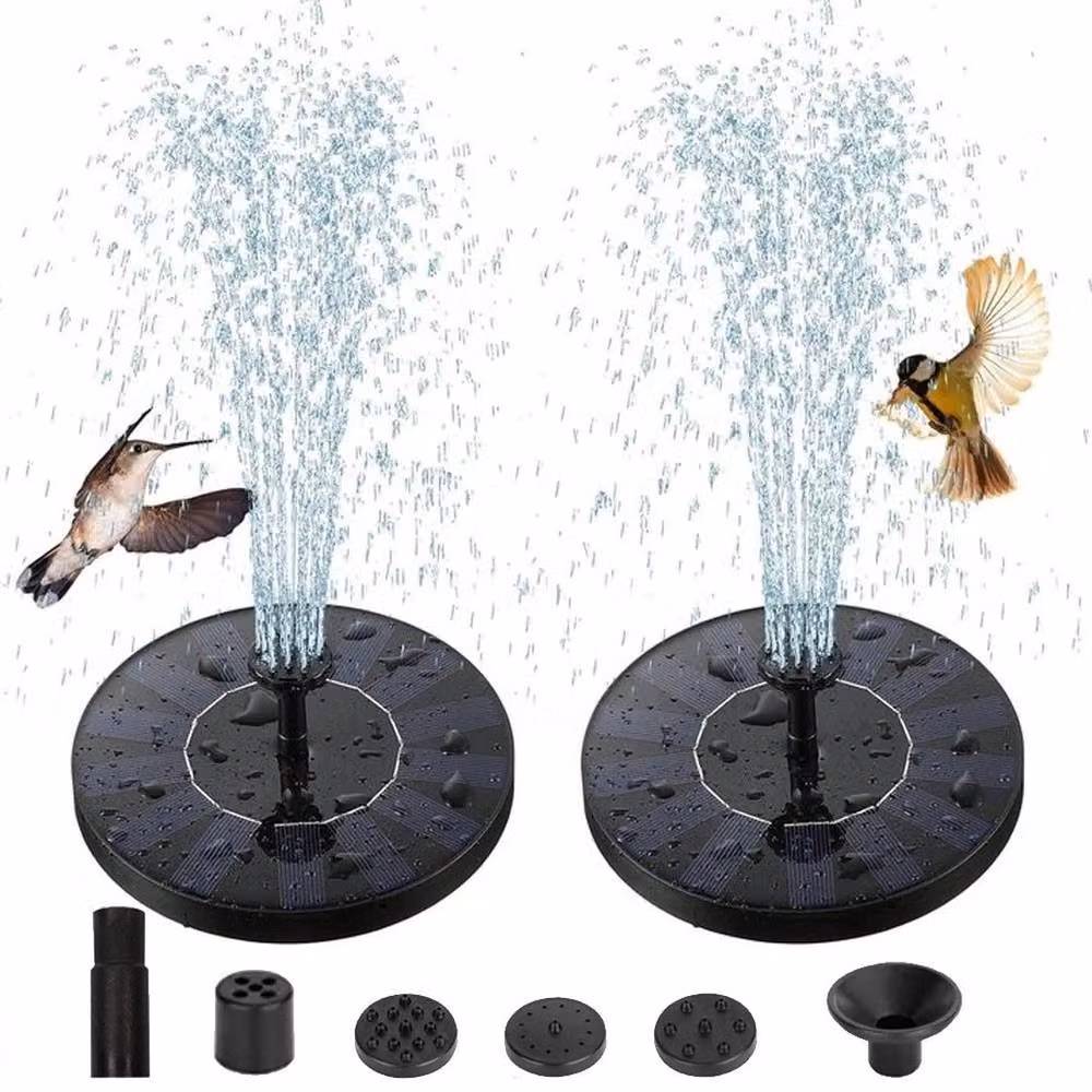 FLAVORA Solar Powered Floating Fountain Pump in Black for Bird Baths and Gardens – 5