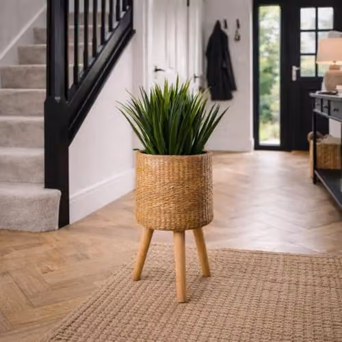 Leaf Design UK Large Rattan Effect Composite Planter, Dark Brown, W: 54 cm, D: 30 cm, H: 30 cm – 2