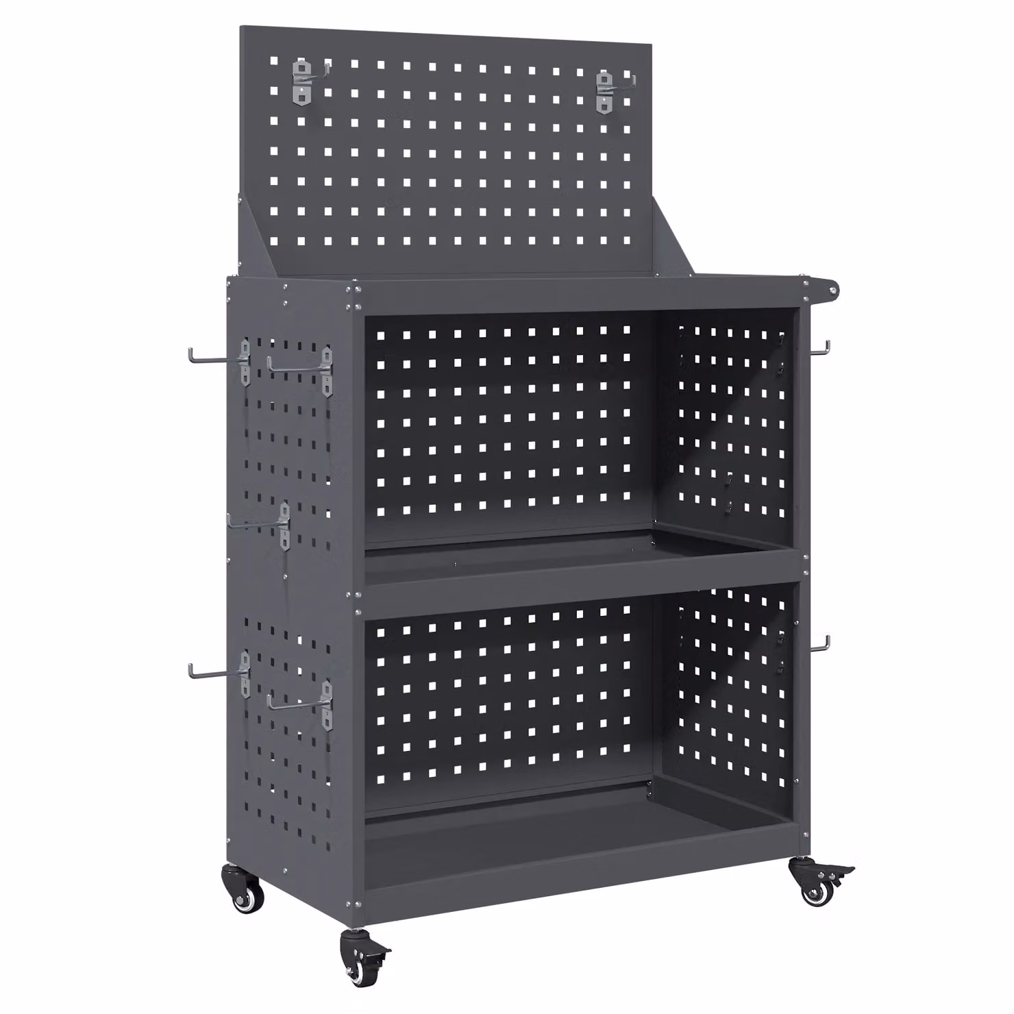 Berkfield Lockable and Rollable Tool Trolley in Anthracite, Powder-coated Steel, W/D/H: 65 x 35 x 111 cm – 2