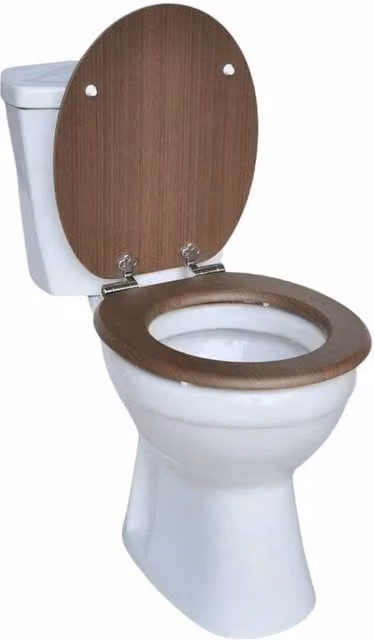 EONLION Oval Wooden Easy Fit Bathroom Toilet Seat in Brown – 1