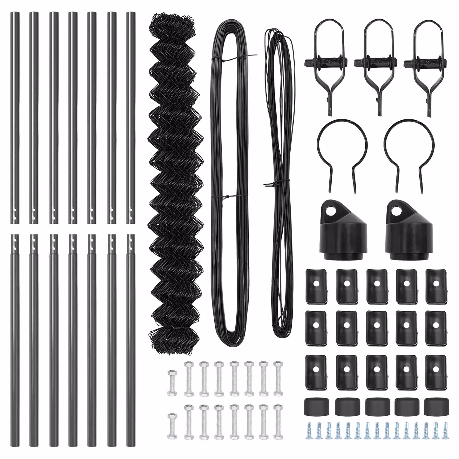Berkfield Home Grey Galvanised Steel Chain Link Fence with 7 Posts, W: 10 m, H: 1.6 m – 4
