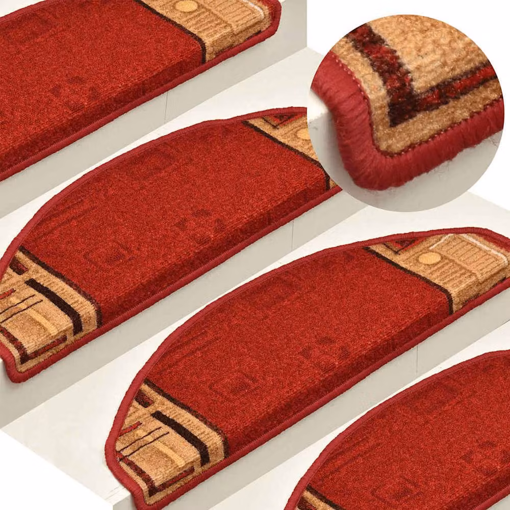 Berkfield Home Self-adhesive Stair Mats, 10 Pieces, Red, W: 65 cm, D: 21 cm, H: 4 cm – 2