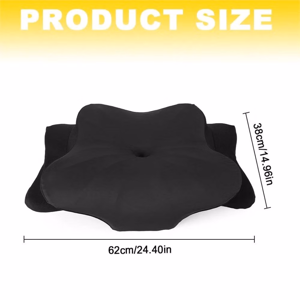Nordara Butterfly Contoured Memory Foam Neck Pillow with Removable Breathable Silk Cover in Black – 2