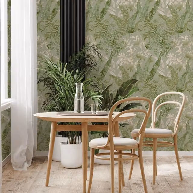 Superfresco Easy Temptation Botanical Floral Non-Woven Wallpaper in Fresh Green
