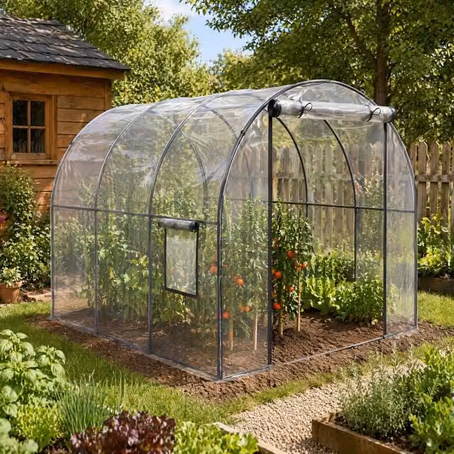 STILVORA Walk-in Greenhouse with Mesh Windows in Transparent, W: 300 cm, D: 200 cm, H: 200 cm – 1