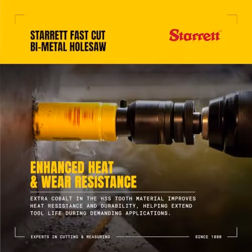 Starrett Bi-Metal Hole Saw, 29mm, Yellow – 3