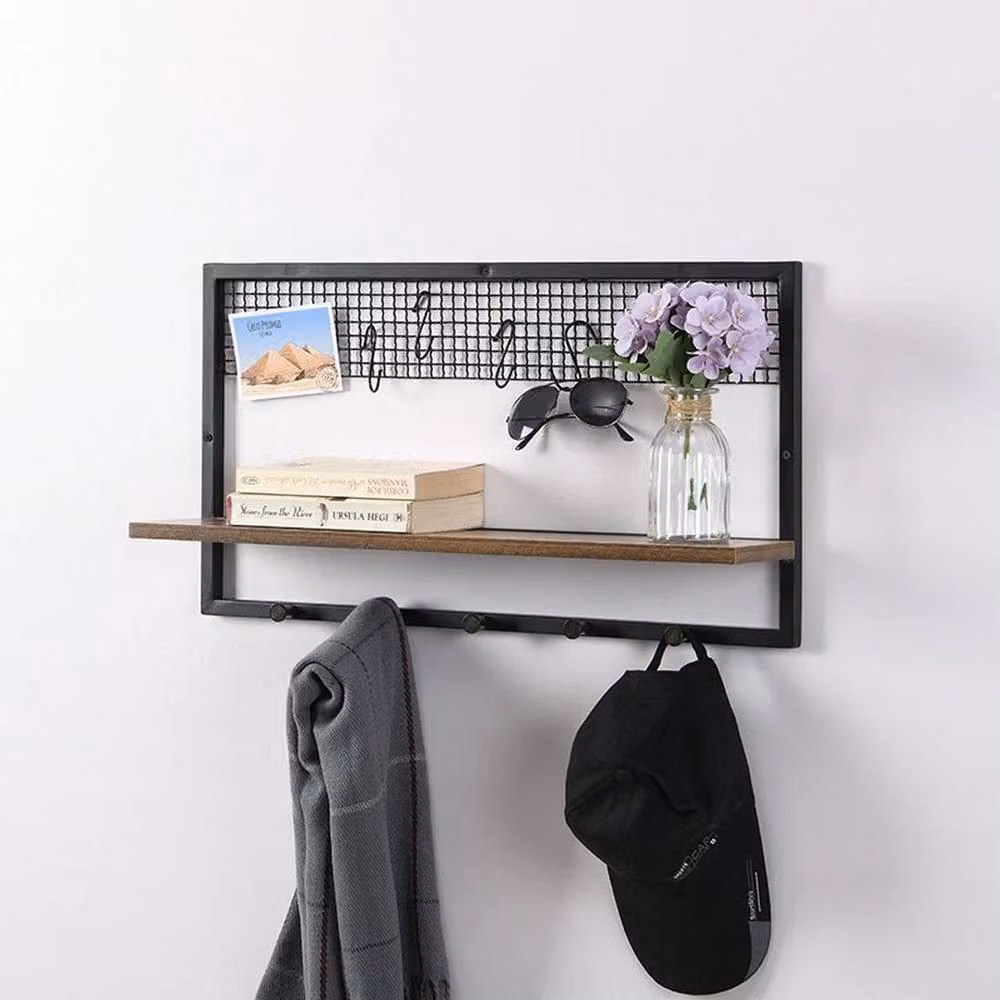 Kelvenix 1 Tier Rectangle Floating Wall Shelf in Black and Brown – 5