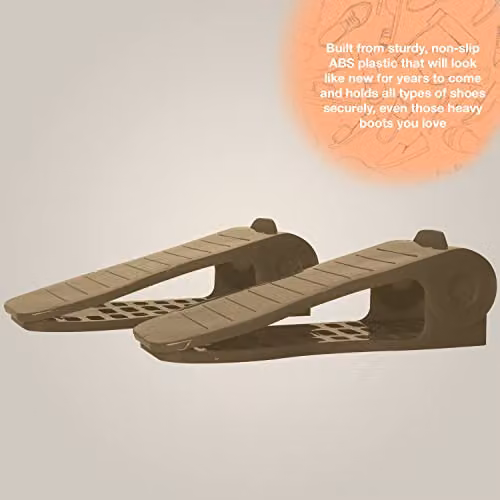 AQUARIUS Space Saver Standard Size Stackable Shoe Organisers in Brown – 2