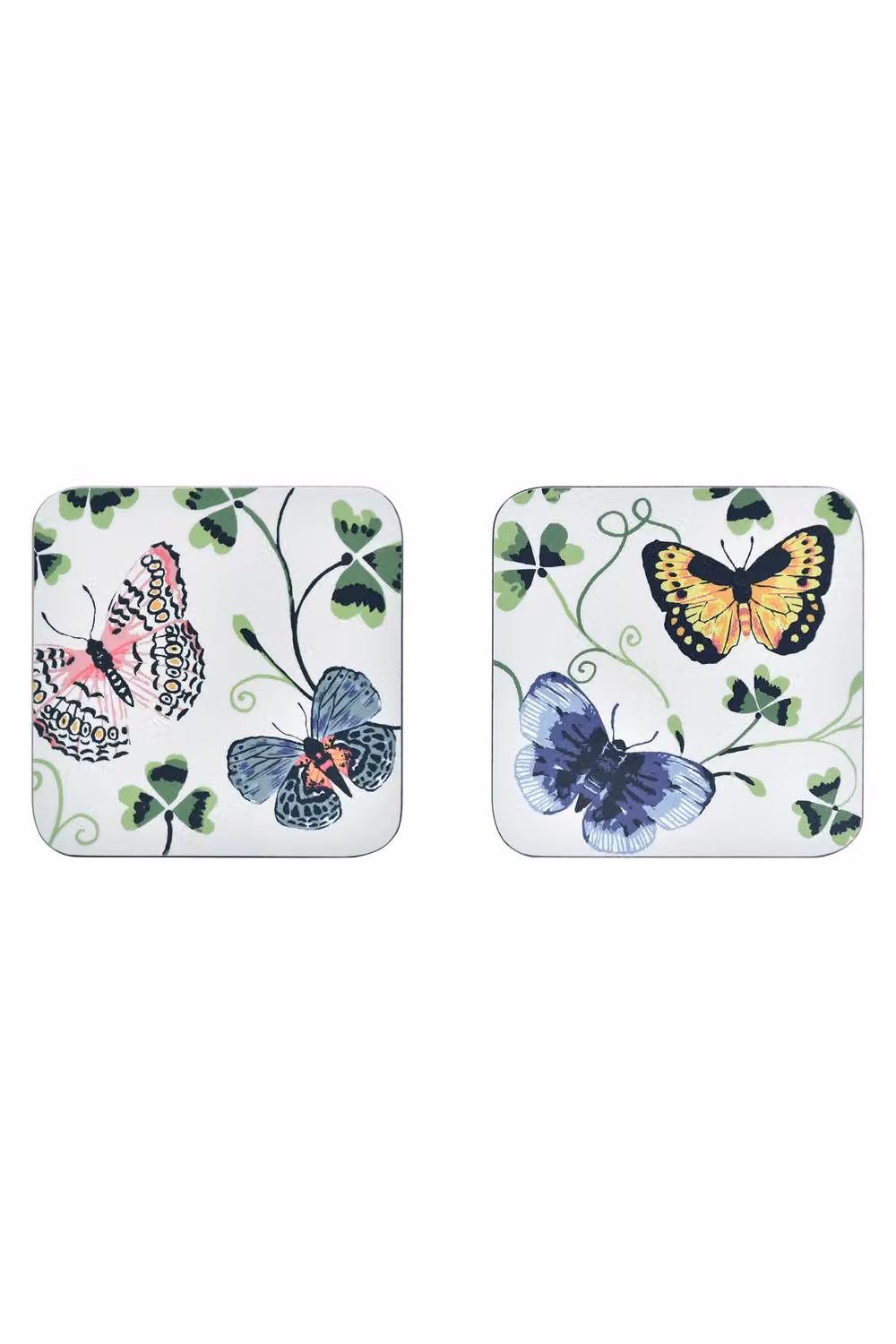 Ulster Weavers Butterfly Grove Floral Print Coasters, Pack of 4, Blue, Green and Multicolour – 2
