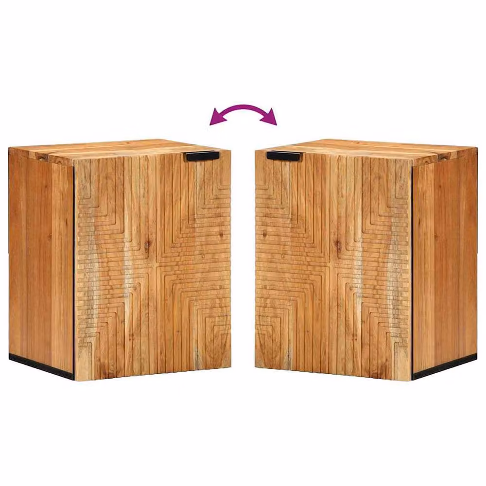 Berkfield Home Brown Acacia Wood Hanging Bathroom Cabinet W/D/H: 38 x 33.5 x 48 cm – 5