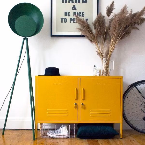 Mustard Made The Lowdown Freestanding Metal Storage Locker in Yellow, W/D/H: 100 x 40 x 72 cm – 2