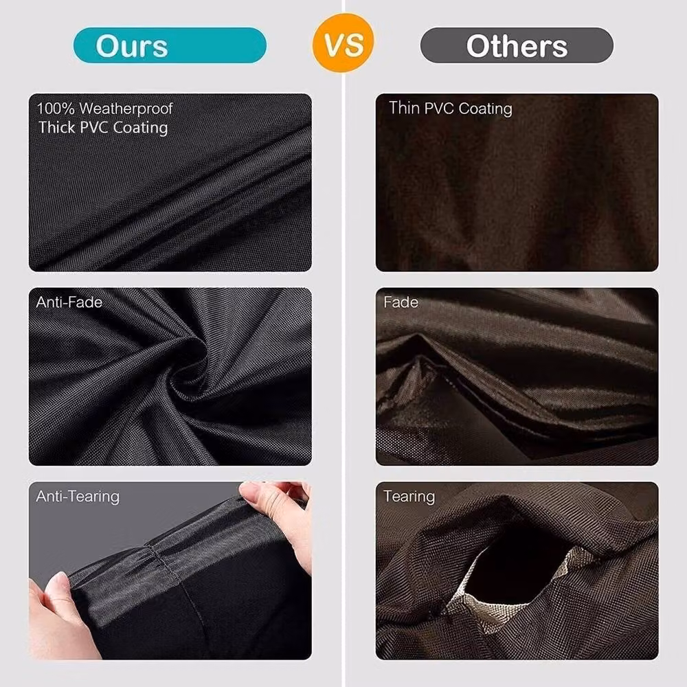KORVIXA Waterproof Black Barbecue Grill Cover, W: 100 cm, H: 77 cm – 3