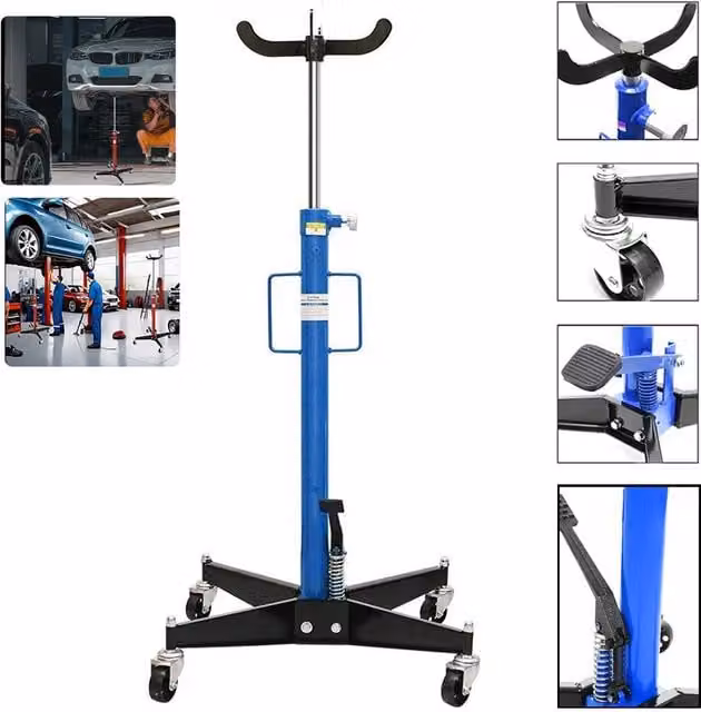 SPETLEK 0.5T Heavy-Duty Hydraulic Transmission Jack and Part Lifter Hoist Stand in Blue – 1