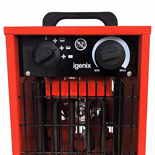 Igenix 2000W Freestanding Metal Fan Heater in Red – 4