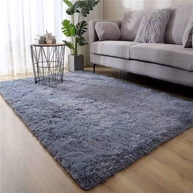 YnysTec Large Shaggy Rug in Dark Grey, Soft Fluffy Anti Slip Carpet for Living Room or Bedroom, W: 300 cm, D: 200 cm – 1