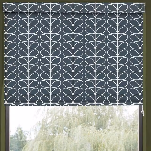 Orla Kiely Linear Stem Translucent Made to Measure Roller Blind in Blue Floral Pattern