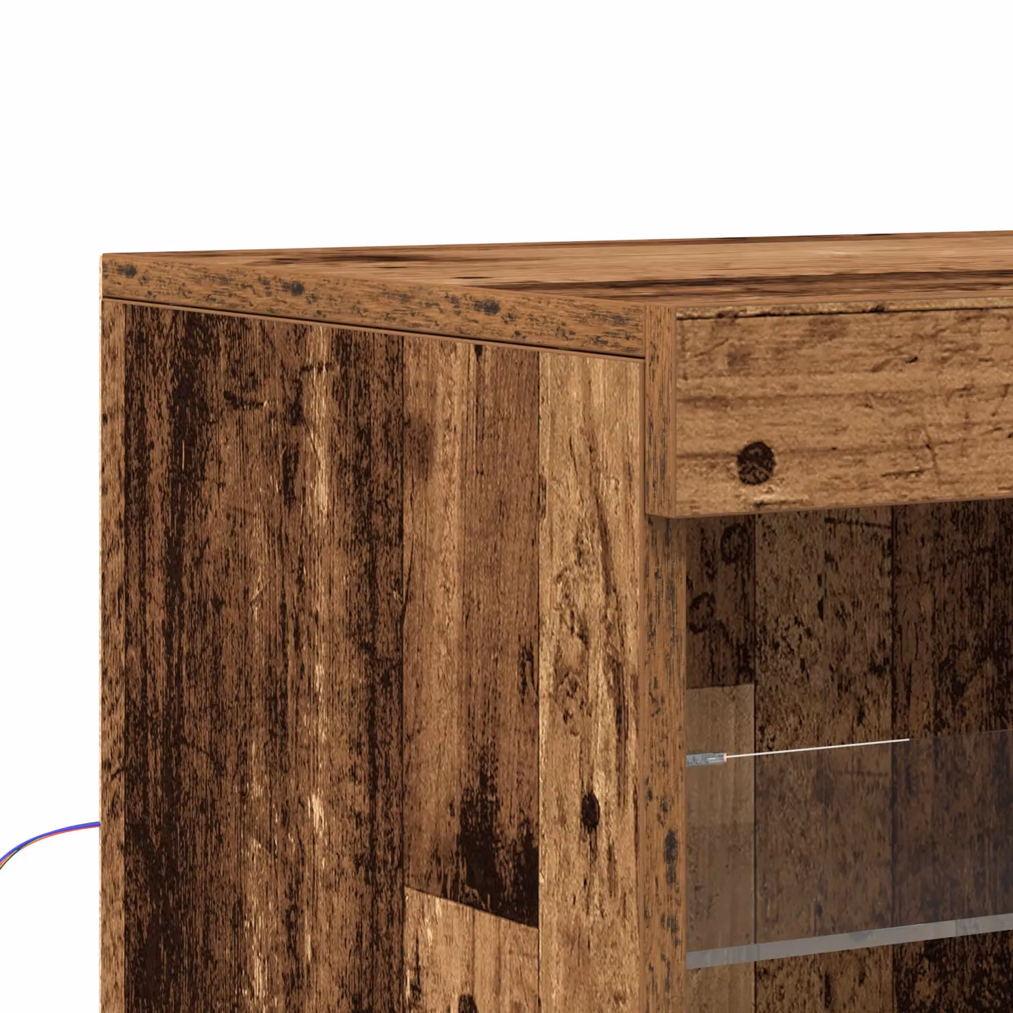 Berkfield Home Sideboard with Integrated LED Lights in Old Wood Brown, W/D/H: 163 x 37 x 100 cm – 5
