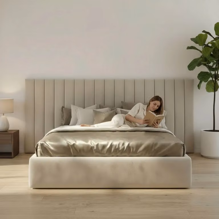 Valencia Upholstered Bed by Beds NK Ltd in Beige