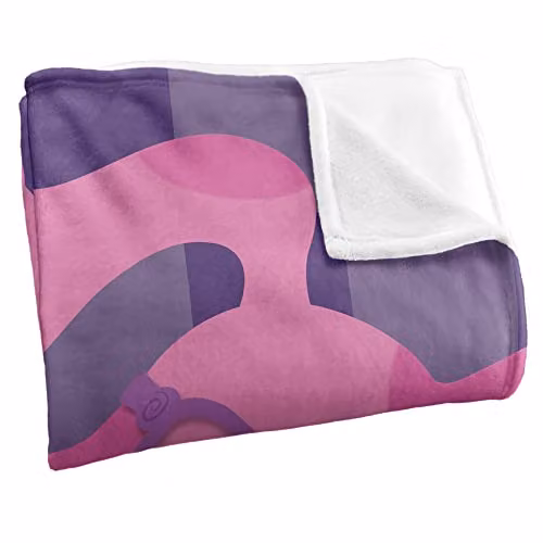 LOGOVISION Pink and White Checked Fleece Throw Blanket for Children, W/D/H: 152 x 127 cm – 2