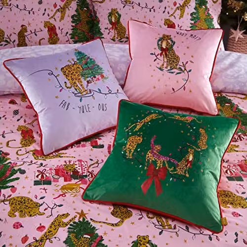 Riva Home Christmas Reversible Duvet Cover Set, Multicolour Pink and Purple, W/D/H: 200 x 200 cm – 2