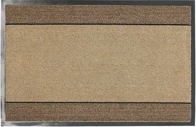 JVL Miracle Non-Slip Washable Barrier Doormat, Beige and Brown, W: 40 cm, D: 60 cm