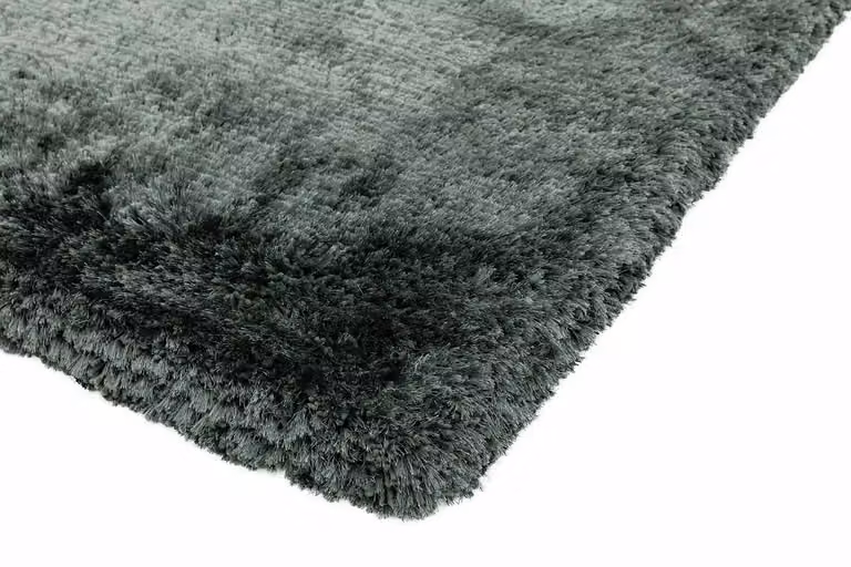 The Rug Shop UK Handmade Plain Shaggy Sparkle Luxurious Anti-Shed Area Rug in Dark Grey, W: 200 cm, D: 300 cm